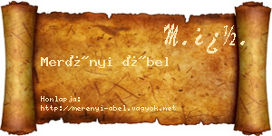 Merényi Ábel névjegykártya