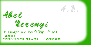 abel merenyi business card
